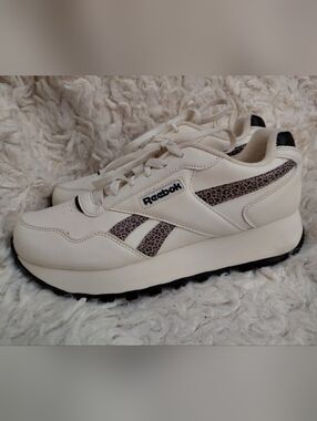 Reebok Women's Classic Sneaker with Leopard Accent